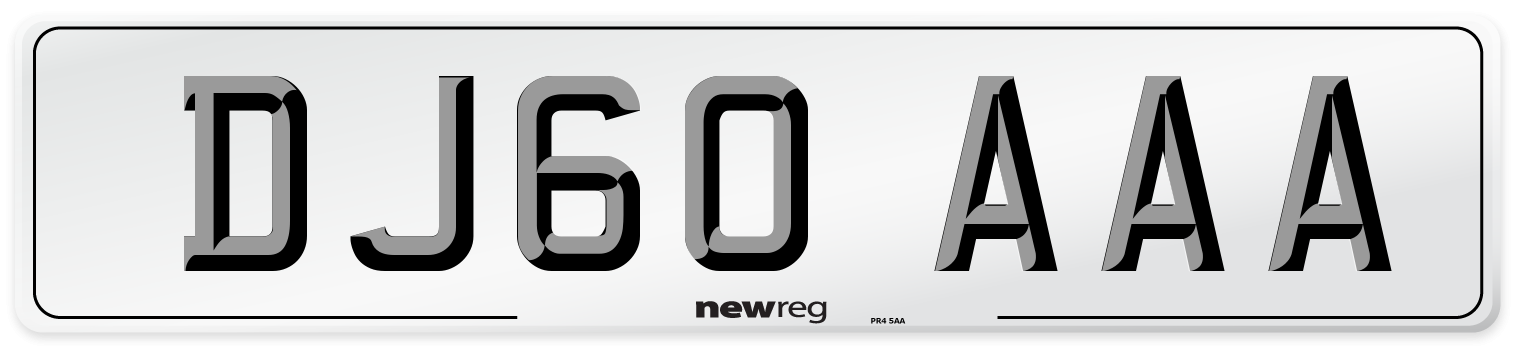 DJ60 AAA Number Plate from New Reg